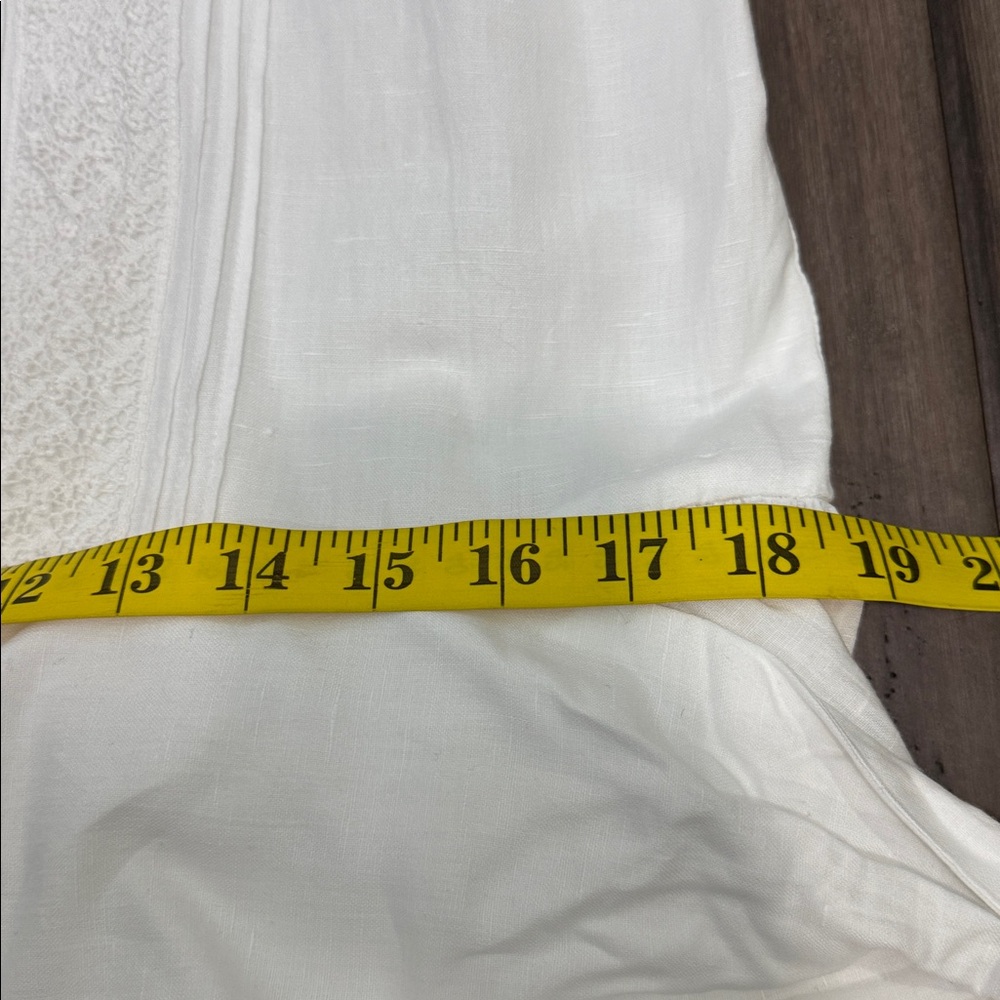 Eileen West vintage dropped waist White Midi slip Dress cotton linen blend - Picture 9 of 11